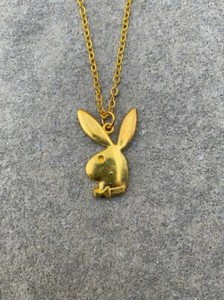 Authentic Bunny Rabbit Sexy Ears Pendant Gold Plated 18K Necklace 20