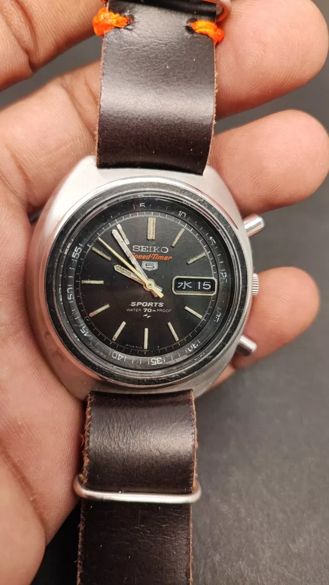 Vintage seiko 5 Sports Speed Timer 7017-6010 Chronograph Water proof watch
