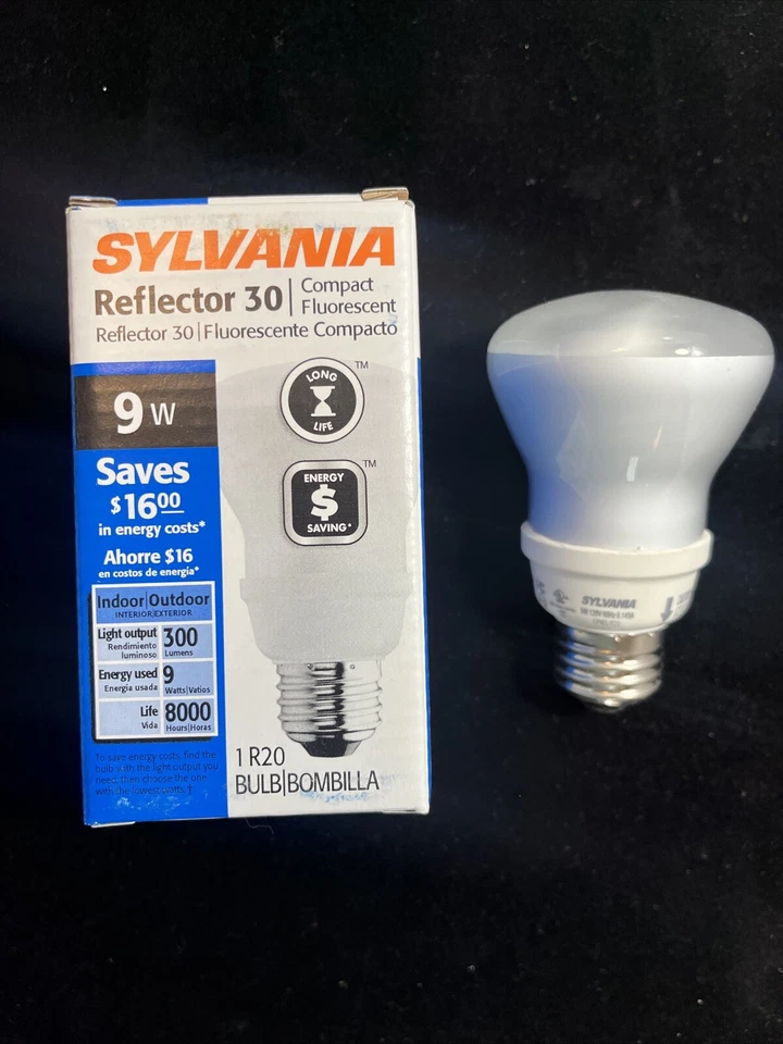 ⚡️8 Pack⚡️Sylvania 29638 Reflector 30 Compact Fluorescent CF9EL/R20/2700K 9W - Image 2 of 4