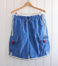 Abercrombie & Fitch Vintage Blue Cargo Swim Trunks Men’s Y2K Board Shorts Size M