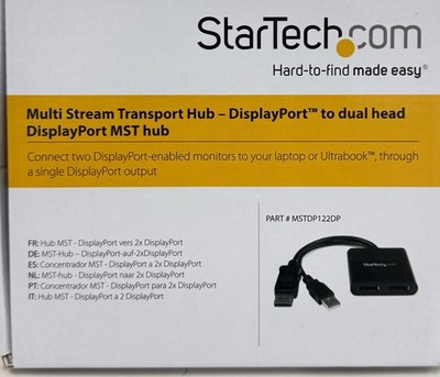 Startech.com Mst Hub - Displayport To 2x Displayport - Multi Stream Transport