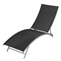 Sonnenliege Stahl Und Textilene Schwarz Gartenliege