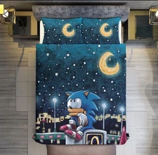 Sonic Duvet Cover Teens Bedding Set Cartoon Quilt Cover Set Comforter