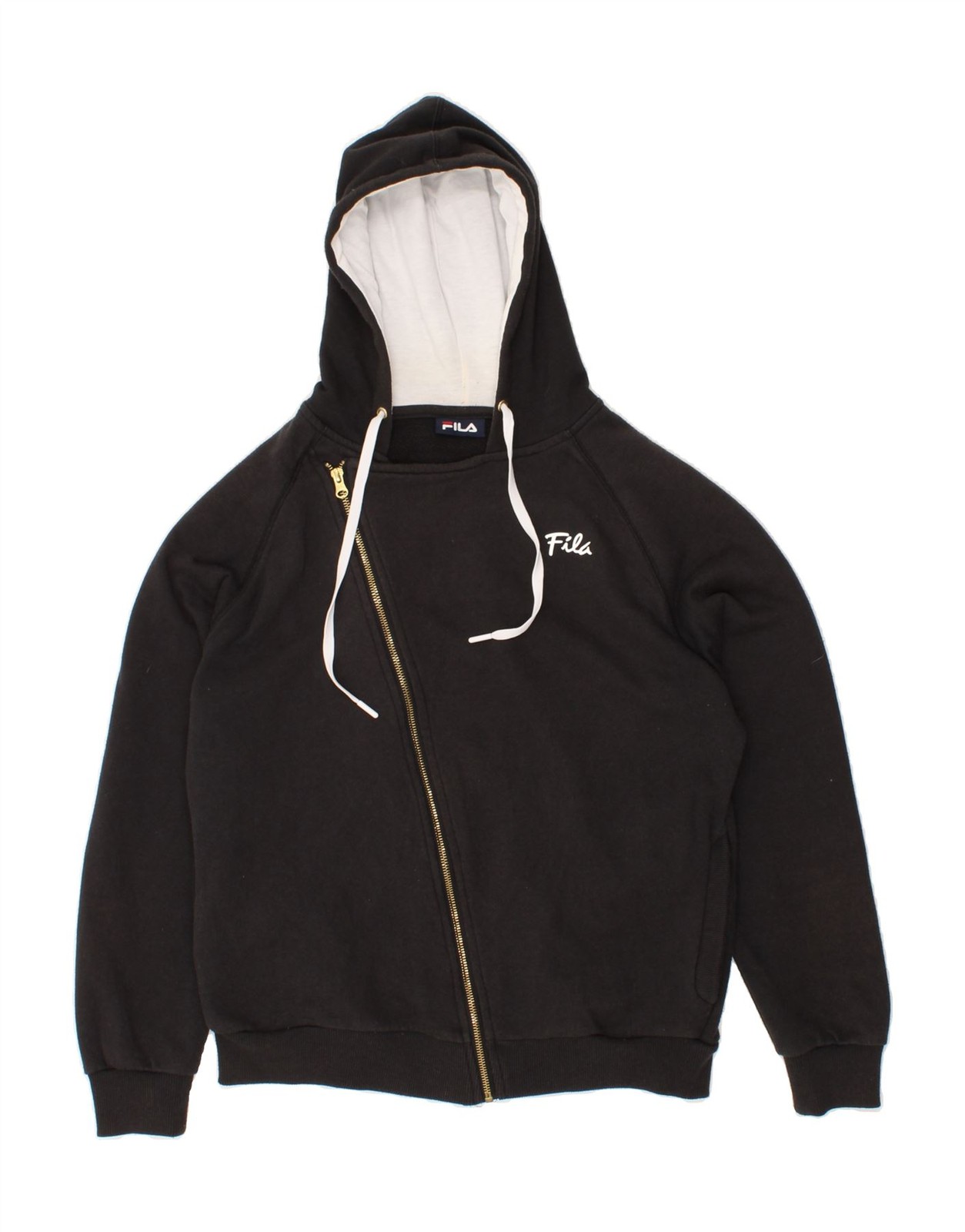 FILA Felpa con cappuccio e zip uomo IT 50 Medium Nero CA47