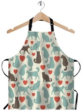 Cat Apron Funny Cute Kitten Print Kitchen Cooking Apron Cat Lover Gift Women