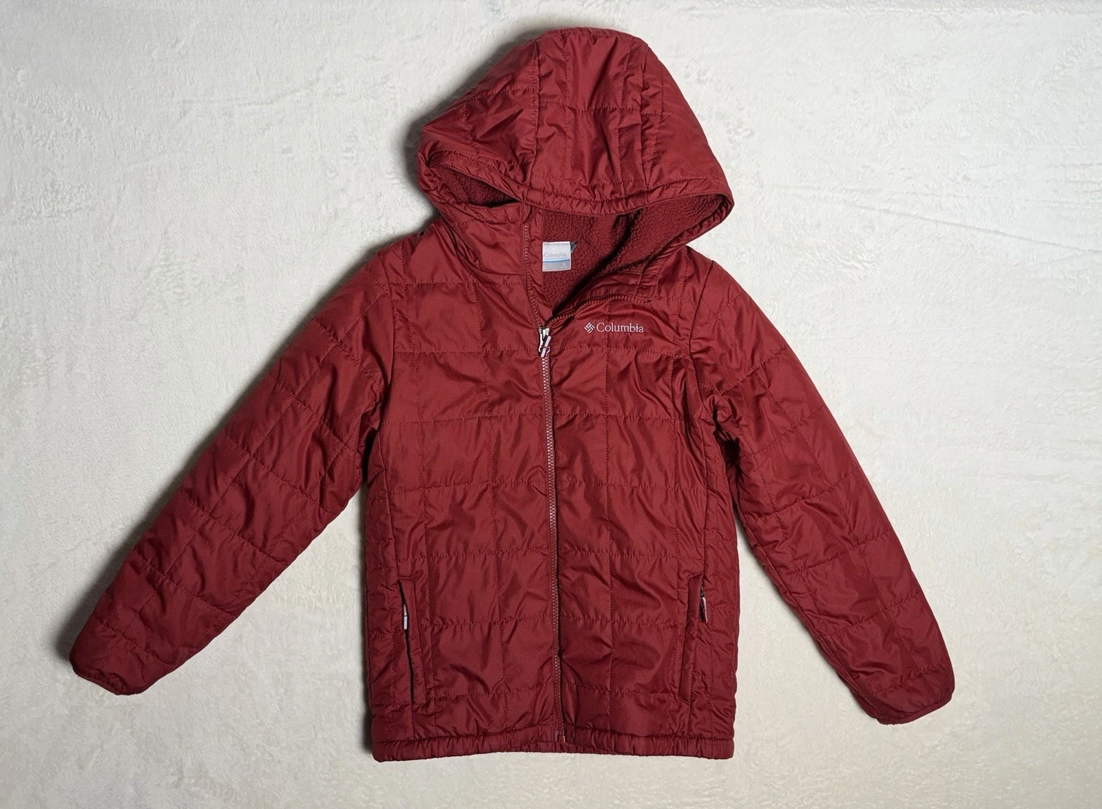 Boys’ Columbia Rugged Ridge Red Sherpa-Lined Jacket - Size Medium (10/12)