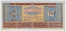 1943 Croatia 5000 Kuna 0190603 Paper Money Banknotes Currency