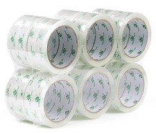 BOMEI PACK 12 Rolls Crystal Clear Packing Tape Refill, Shipping Packaging Tape,