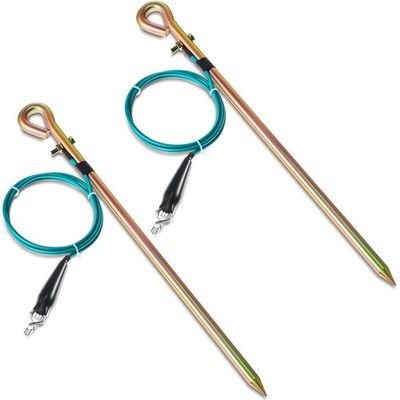 Tellegloww 2 Pcs Portable Ground Rod Grounding Rod with 4ft Grounding Wire 12...