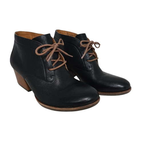 Kork-Ease Helene Leather Lace Up Heeled Bootie Boot Women’s Size 8 / 39 Boho