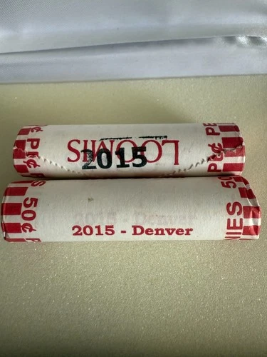 2015 P&D Lincoln Shield Cent Penny 2-50 Coin rolls Uncirculated roll