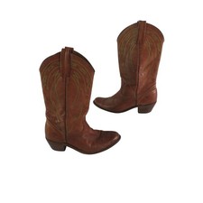 Vintage Frye Made in USA Brown Leather Cowboy Boots 10.5D Vintage 90s