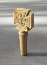 Antique S.S. Stewart Ivoroid Inlaid Maltese Cross Banjo 5th Friction Tuning Peg