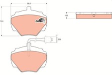 TRW Brake Pads GDB976 Land Rover Defender (Ld)(1996->) 2.2 - 90Kw 122Hp Td4