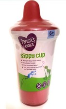 Sippy Cups 2 Parents Choice RED - 9 oz. w/No Leak Valve  Easy Clean