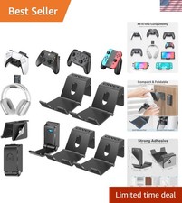 Controller  Headset Wall Mount Holder Stand, Foldable Headphone Stand, Gamin...