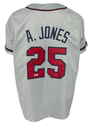 #ad #ad Atlanta Braves Andruw Jones Autographed Pro Style Grey Jersey BAS Authenticated $63.20