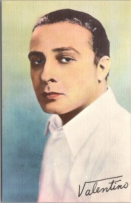 Vintage NYC Linen Postcard ''Cavanagh Radio & TV Productions'' Rudolph Valentino