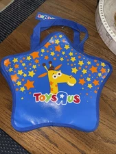 Geoffrey Giraffe Toys R Us Star Shaped Shopping Tote Bag Blue Yellow Orange NWT