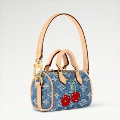 Louis Vuitton x Takashi Murakami Speedy Nano Cherry Monogram Denim