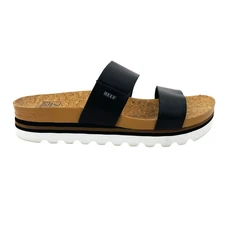 Women 10 Reef Cushion Vista Hi Black Platform Fashion Slide Slip On Sandals Shoe