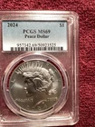 BEAUTIFUL GRADED 2024 PCGS MS69 PEACE DOLLAR, BEAUTIFUL COIN.