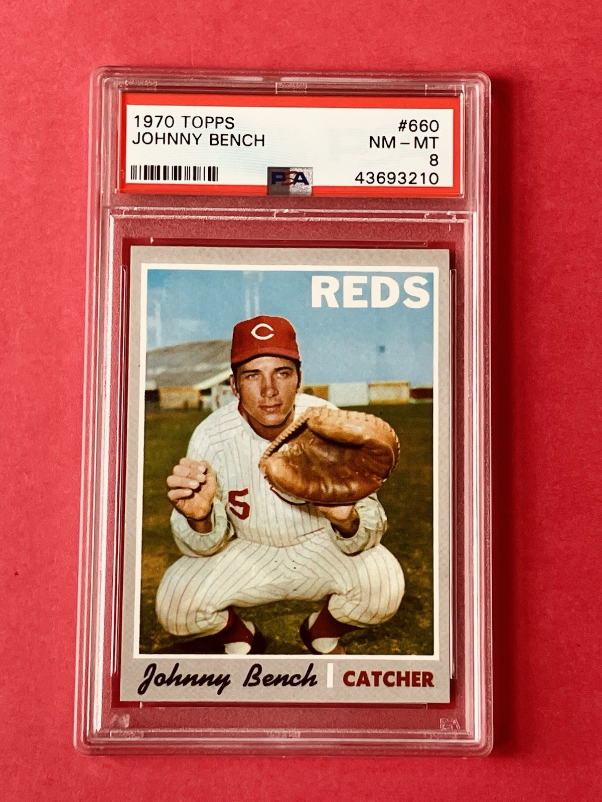 1970 Topps #660 Johnny Bench Cincinnati Reds HOF PSA 8 NM-MT Centered
