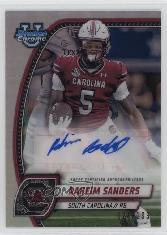 2024 Bowman U Chrome Prospect Refractor 24/299 Raheim Sanders #PA-RSA Auto