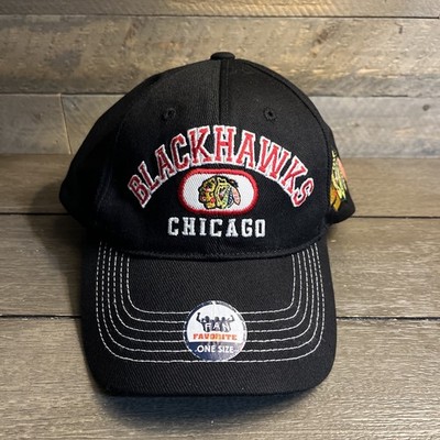 Chicago Blackhawks Official OSFA NHL Hockey Black Snapback Baseball Cap Hat NWT