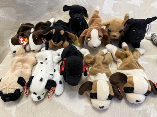 Lot of (12) Vintage 1990’s TY Beanie Baby(DOGS) Collection “See Description” CWT