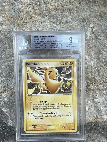 PIKACHU JOURNEY ACROSS AMERICA 10th Anniversary Pikachu # 012 Bgs 9 Mint