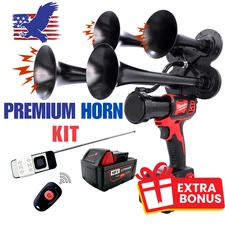 Milwaukee Train Horn Big Kit | 150 dB | Battery + Two Remote Controls