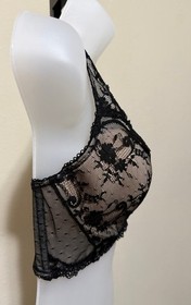 Victoria's Secret Dream Angels Lined Demi 34DD Black Lace 6 hook eye