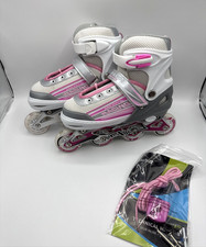 Inline Skates for Girls with Light Up Wheels Pink/Gray Size Large 3Y-6Y
