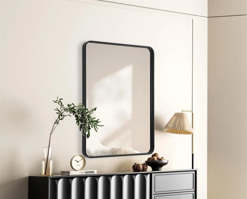 Elegant Decor Contour Metal Rectangle Mirror 30X40" Black - Picture 3 of 11