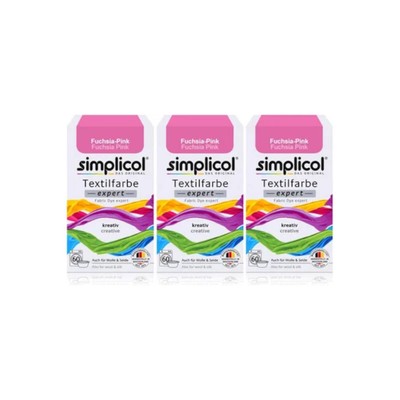 Simplicol Textilfarbe expert Fuchsia-Pink 150g 3er Pack