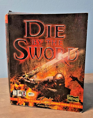 WORKING Interplay big box DIE BY THE SWORD cd rom video game PC Windows 95 1998