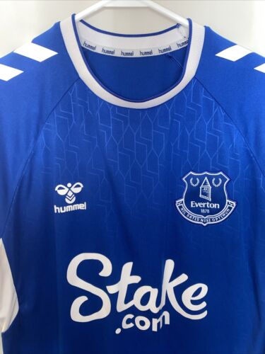 Everton Home Hummel Jersey Stake Blue 2022/23 Size M - EXCELLENT CONDITION - Picture 2 of 5