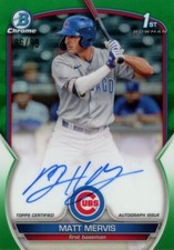 2023 Bowman Chrome Prospect Autographs Green Refractors #CPAMM Matt Mervis