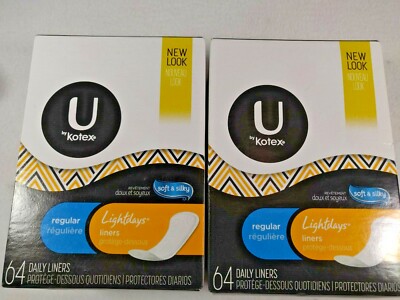 U by Kotex Pantiliners - 2 boxes, 64 per box - NEW
