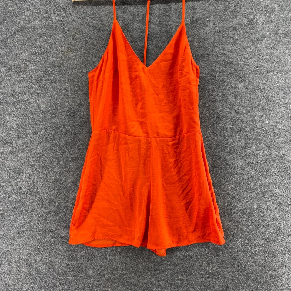 H&M Romper Women 6 Orange Shorts Sleeveless Confort Jumpsuit One Piece - Image 3 of 4