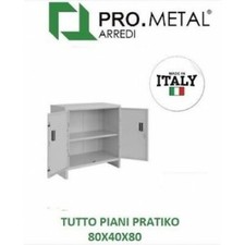 ARMADIO ARMADIETTO TUTTOPIANI PRATIKO 80X40X80H PRO METALLO VERNICIATO 2 ANTE