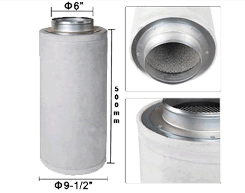 AIR ACTIVATED CARBON FILTER 6" (150MM) FOR HYDROPONICS GROW TENT ROOM - Bild 2 von 2