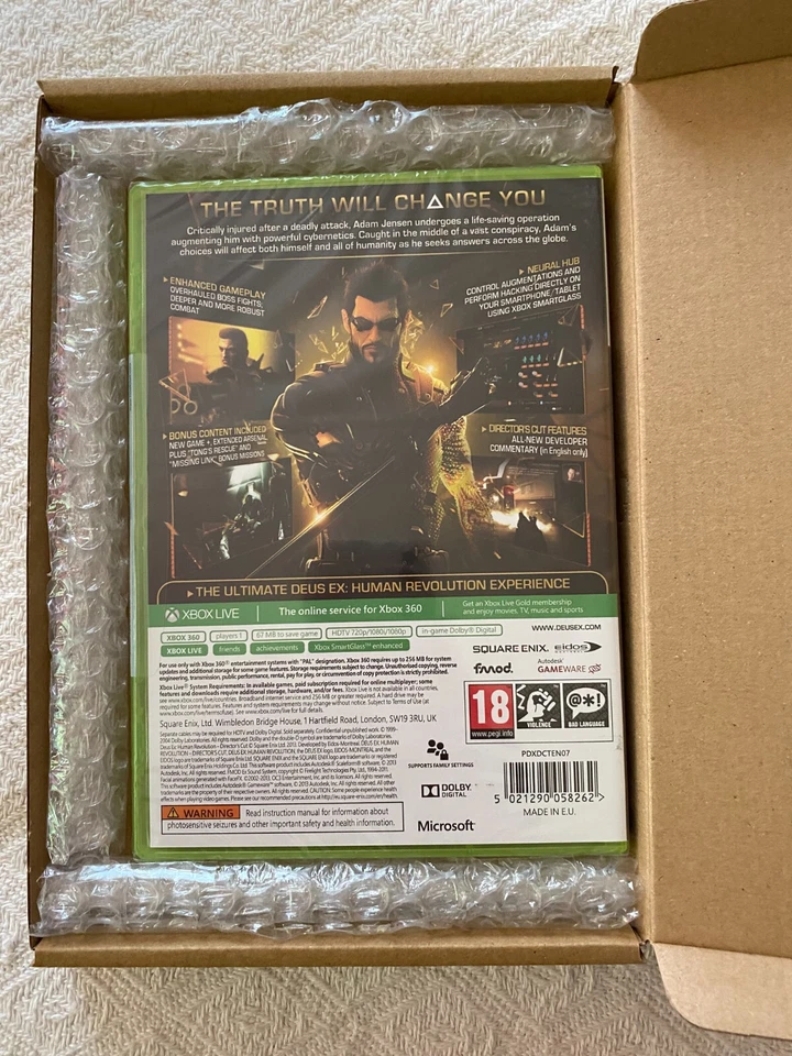 Deus Ex Human Revolution Directors Cut XBOX 360 - UK PAL New Sealed - Tracked - Image 3 of 4