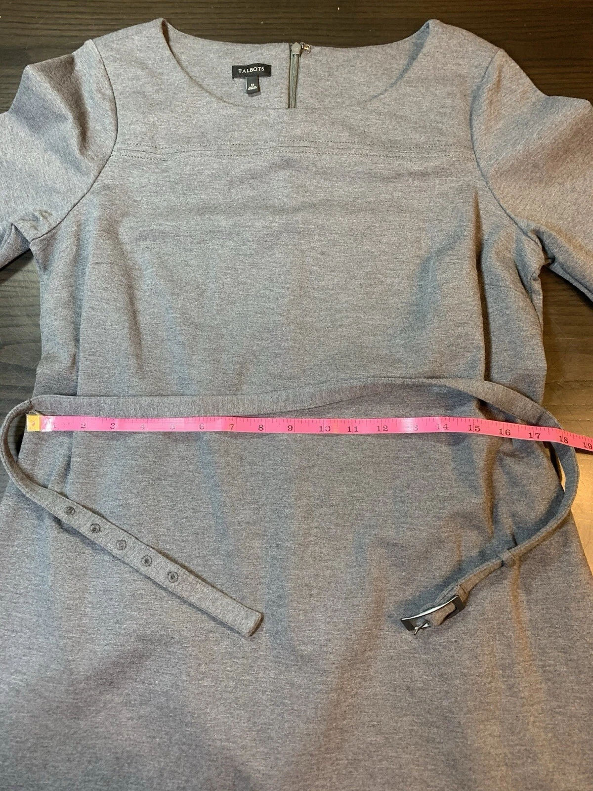 VETEMENTS Abito Talbots Ponte in maglia con cintura donna 12 preppy ufficio chiesa basic retrò grigio