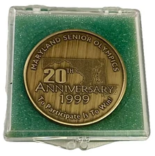 Maryland Senior Olympics Commemorative Coin In Case 20th Anniversary 1999 Rare