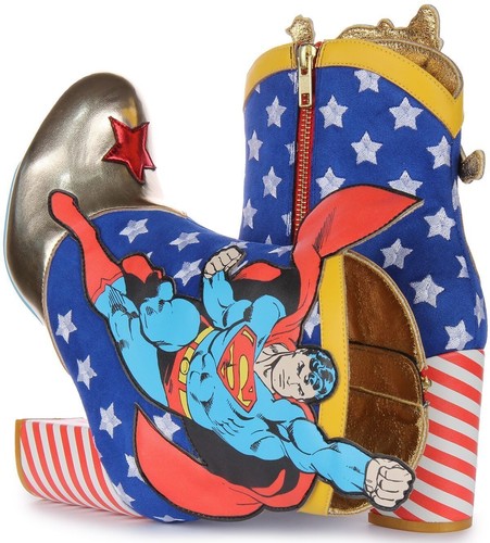 IRREGULAR CHOICE Stronger Together Superman Tacco Blu Multi Donna UK 4 - 8 - Foto 4 di 12