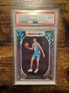 2020 LAMELO BALL Panini Hoops Purple Explosion PSA 9 Rookie RC SP