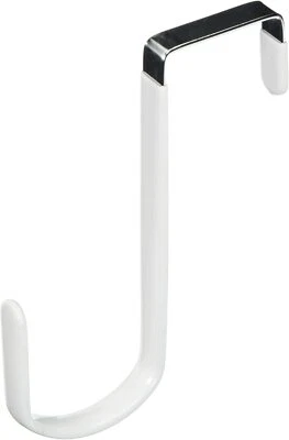 SPECTRUM White Vinyl Coated Over The door Metal Single Hook