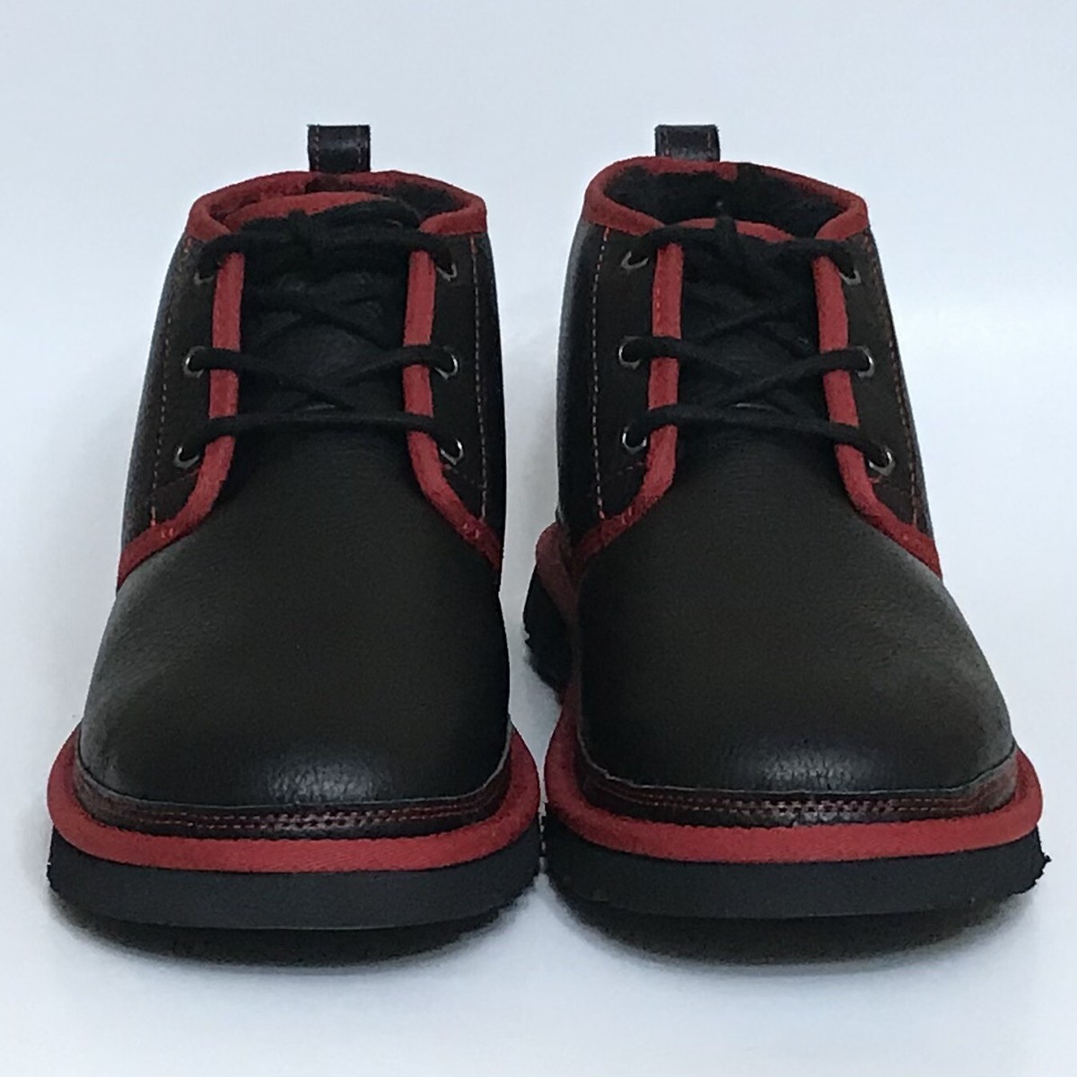 UGG Mens Size 10 Neumel Leather Ankle Low Chukka Black Red Boots 1133777 New UGG Neumel Leather Chukka Ankle Boots Booties Black/Red Mens  main image 4